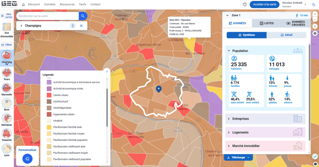 carte GEOBusiness connaissance client