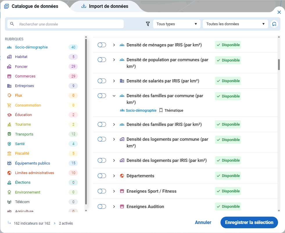 nouveautés catalogue de données